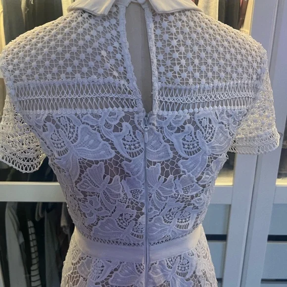 Aqua Lace White Dress Sz Small - Picture 5 of 10